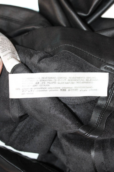 Zara Women Black Biker Ankle Jeggings PU 29in Inseam Size S