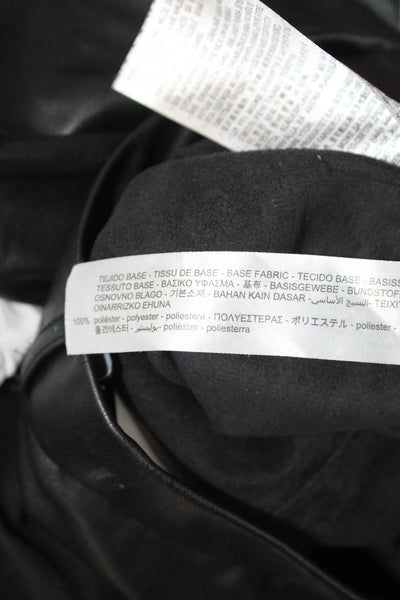 Zara Women Black Biker Ankle Jeggings PU 29in Inseam Size S