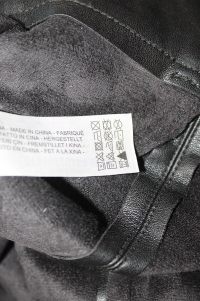 Zara Women Black Biker Ankle Jeggings PU 29in Inseam Size S