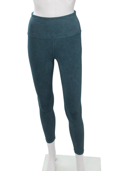 Athleta Women Ankle Leggings Green Nylon Spandex Size S