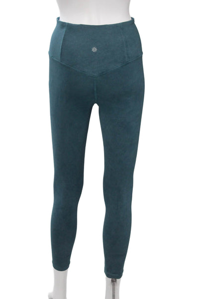 Athleta Women Ankle Leggings Green Nylon Spandex Size S