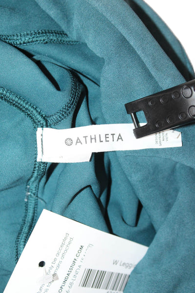 Athleta Women Ankle Leggings Green Nylon Spandex Size S