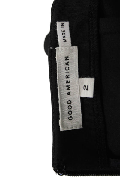 Good American Womens Straight Pencil Midi Skirt Black Size 2