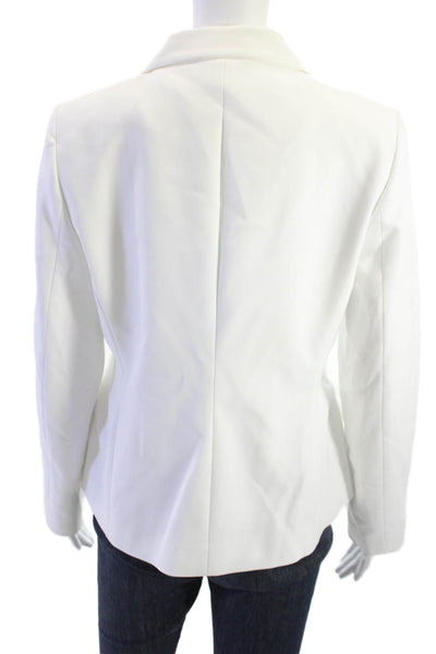 Calvin Klein Women White Blazer Button Long Sleeve Size 12P