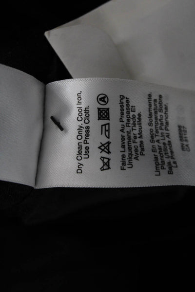 DKNY Womens Overcoat Black Button Solid Wool Blend Size PL