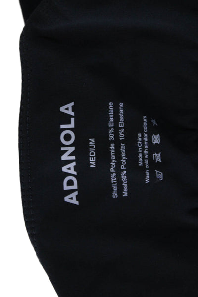 Adanola Womens Cropped Camisole Black Sleeveless Round Neck Size M