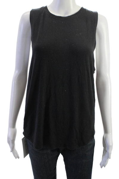 Athleta Women Basic Black Sleeveless Tank Crew Neck Modal Blend Size M