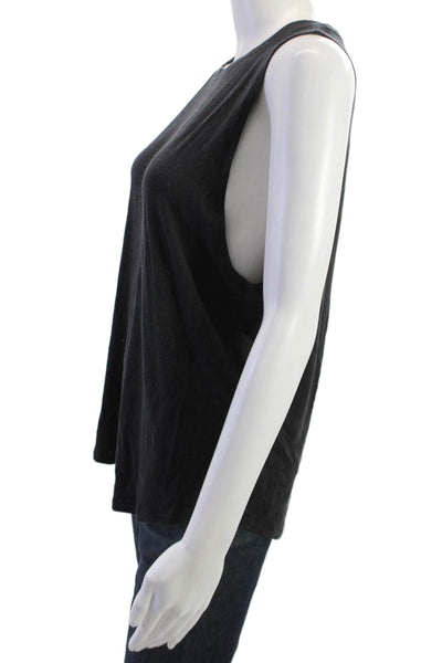 Athleta Women Basic Black Sleeveless Tank Crew Neck Modal Blend Size M