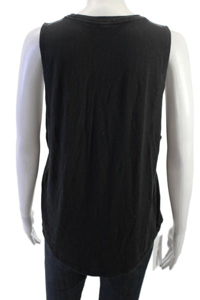 Athleta Women Basic Black Sleeveless Tank Crew Neck Modal Blend Size M