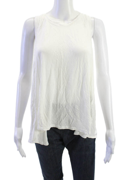 Sweaty Betty Womens Sleeveless Jersey Tank White Crew Neck Size L