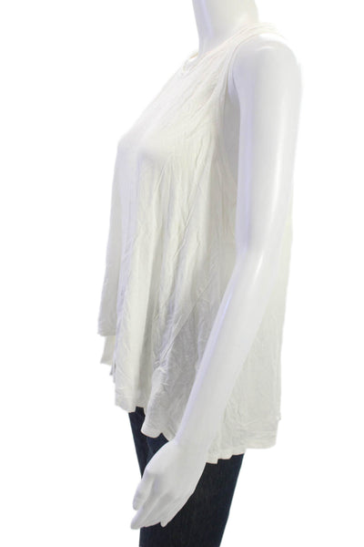 Sweaty Betty Womens Sleeveless Jersey Tank White Crew Neck Size L