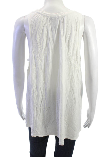 Sweaty Betty Womens Sleeveless Jersey Tank White Crew Neck Size L