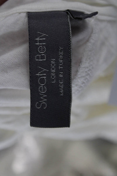 Sweaty Betty Womens Sleeveless Jersey Tank White Crew Neck Size L