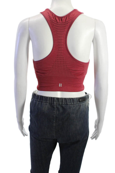 Sweaty Betty Womens Red Scoop Neck Sports Bra Size M