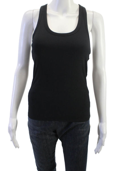 All Access Women Black Basic Sleeveless Tank Round Neck Nylon Spandex Size M