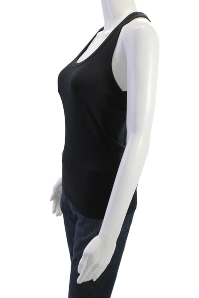 All Access Women Black Basic Sleeveless Tank Round Neck Nylon Spandex Size M
