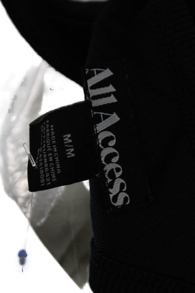 All Access Women Black Basic Sleeveless Tank Round Neck Nylon Spandex Size M