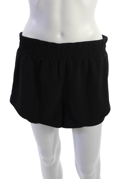 Athleta Unisex Sweat Shorts Black Polyester Spandex Size L