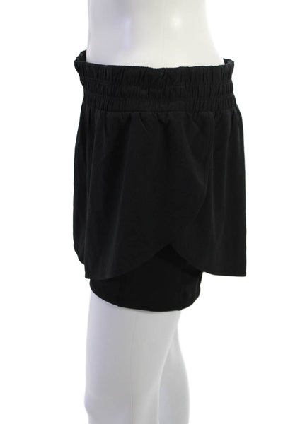 Athleta Unisex Sweat Shorts Black Polyester Spandex Size L