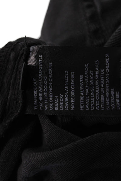 Anthropologie Womens Cargo Capri Pants Black Button 100% Lyocell Size 2