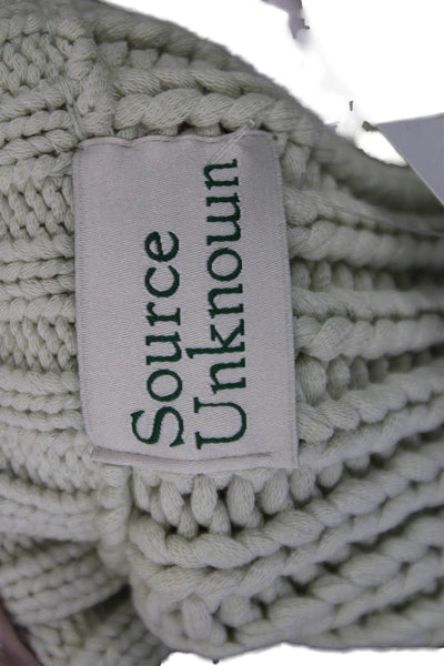Source Unknown Unisex Cardigan Sleeveless V-Neck Beige 90s Button Size S