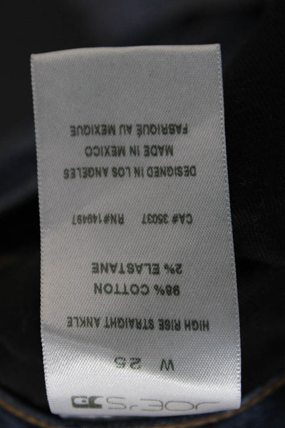 Joes Womens Ankle Straight Dark Blue Jeans Mid Rise Button 98% Cotton Size 25