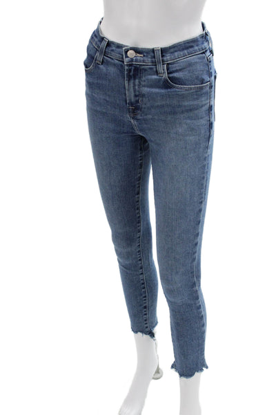 J Brand Womens Skinny Ankle Cropped Jeans Blue Mid Rise Size 25