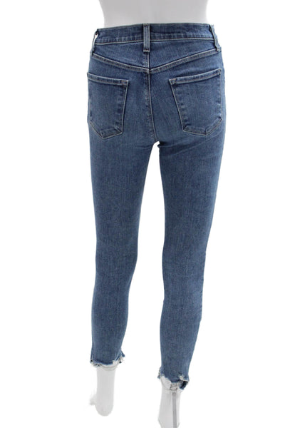 J Brand Womens Skinny Ankle Cropped Jeans Blue Mid Rise Size 25