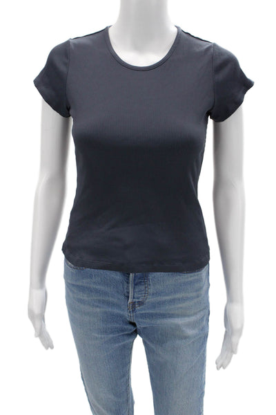 All Access Women Cropped Basic Dark Gray Short Sleeve T-Shirt Size S
