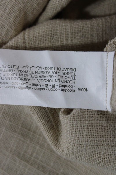 Zara Women Tunic Blouse Beige Cotton Long Sleeve Solid Beach Size XS