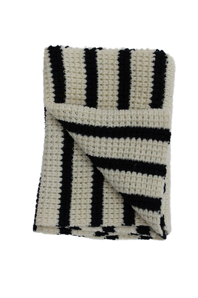 J Crew Unisex Adults Wool Knit Striped Infinity Scarf Beige Size OS