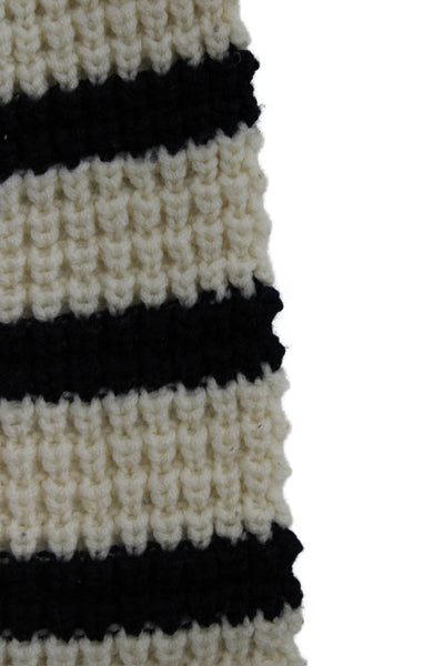 J Crew Unisex Adults Wool Knit Striped Infinity Scarf Beige Size OS