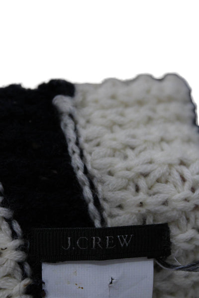 J Crew Unisex Adults Wool Knit Striped Infinity Scarf Beige Size OS