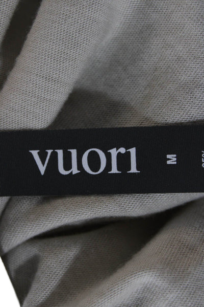 Vuori Women Cropped T-Shirt Beige Graphic Crew Neck Short Sleeve Size M