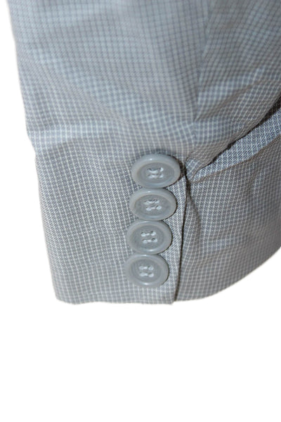 Calvin Klein Collection Mens Checked Wool Suit Jacket Gray Button Size 42