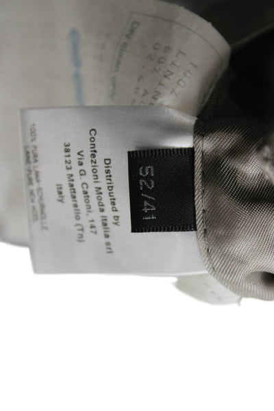 Calvin Klein Collection Mens Checked Wool Suit Jacket Gray Button Size 42