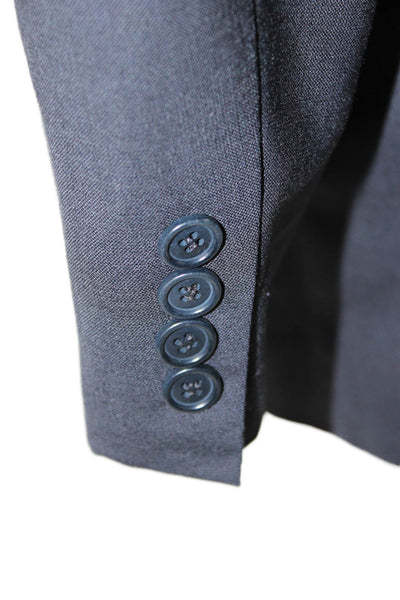 346 Brooks Brothers Mens Dark Blue Wool Blend Suit Jacket Button Solid Size 42