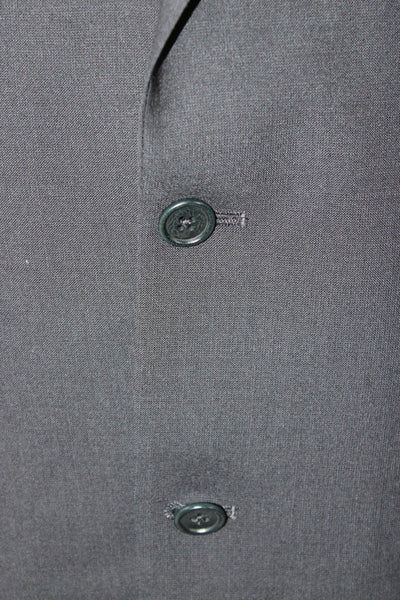 346 Brooks Brothers Mens Dark Blue Wool Blend Suit Jacket Button Solid Size 42