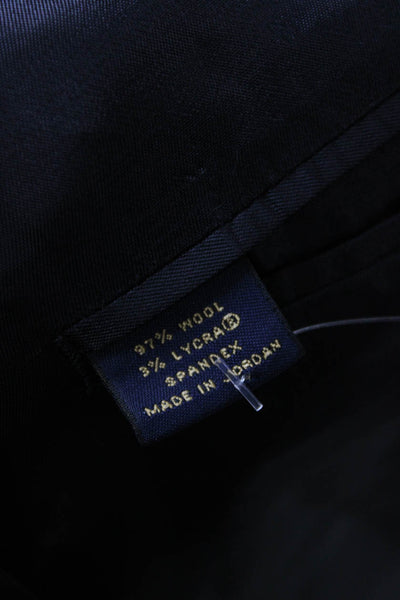 346 Brooks Brothers Mens Dark Blue Wool Blend Suit Jacket Button Solid Size 42