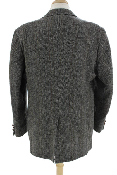Christopher Hayes Mens Herringbone 100% Wool Sport Coat Gray Size 44
