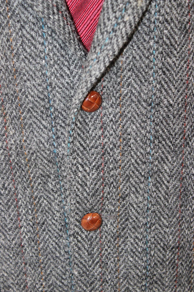 Christopher Hayes Mens Herringbone 100% Wool Sport Coat Gray Size 44