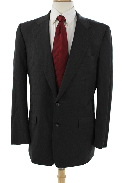 Hickey Freeman for Nordstrom Mens Classic Dark Gray Wool Suit Jacket Size 42
