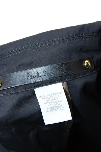 Paul Smith Mens Raincoat Windbreaker Black Collared Long Sleeve Button Size M