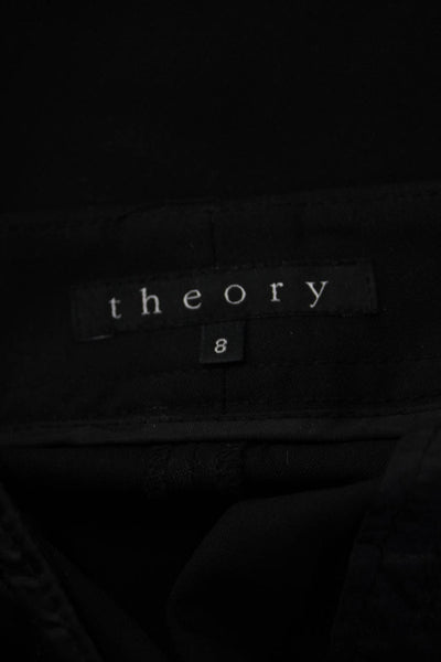 Theory Women Dress Pants Black 96% Wool 4% Lycra Hook & Eye Size 8