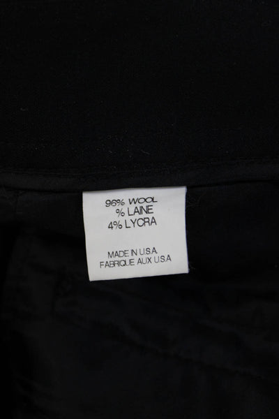 Theory Women Dress Pants Black 96% Wool 4% Lycra Hook & Eye Size 8