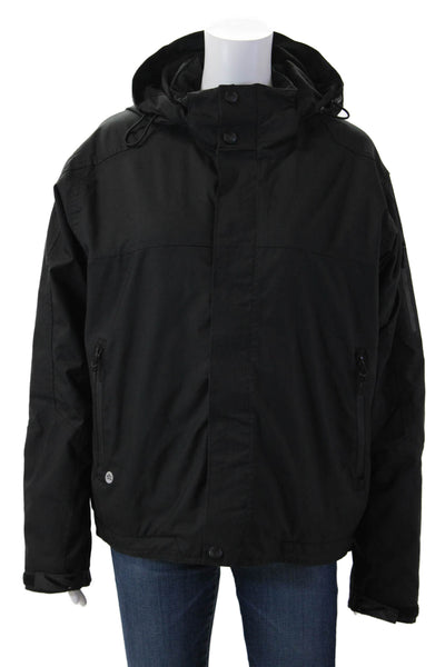 Stormtech Mens Black Windbreaker Jacket Polyester High Neck Long Sleeve Size M