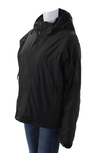 Stormtech Mens Black Windbreaker Jacket Polyester High Neck Long Sleeve Size M
