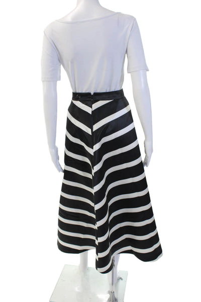 English Factory Women Striped A-Line Maxi Skirt Black Polyester Size XS