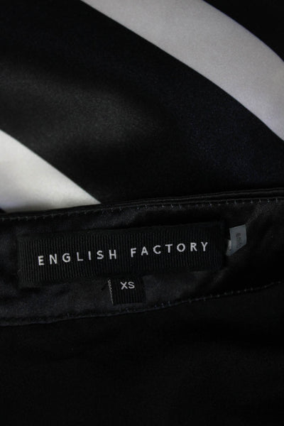 English Factory Women Striped A-Line Maxi Skirt Black Polyester Size XS