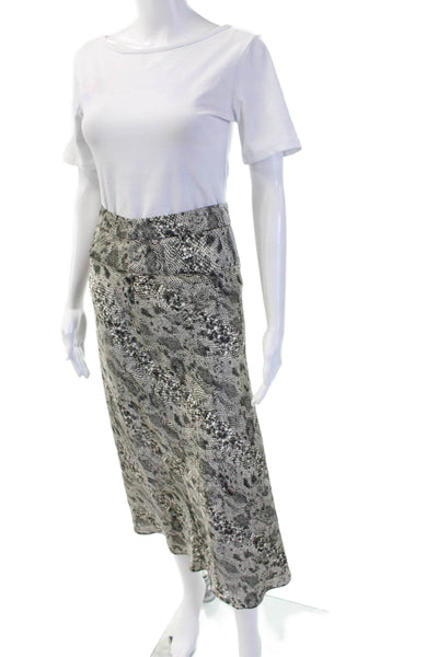 Free People Womens Straight Pencil Skirt Black Animal Print Long Size 0